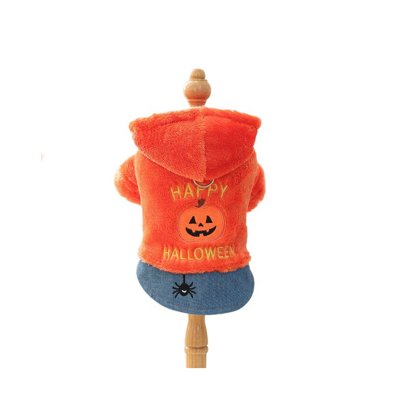 Cute Halloween Pumpkin Hoodie for Small Dogs and Cats, Pet Clothing Pet Apparel for Small Pets